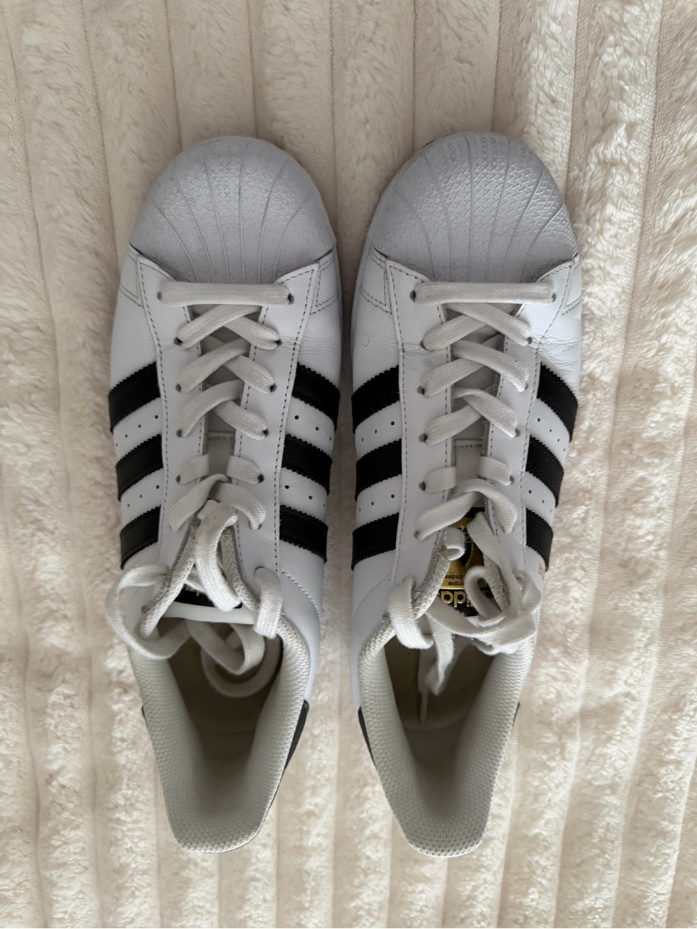 adidas White and Black Women’s Classic Shell-Toe Sneakers